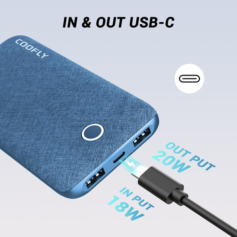 Portable Charger, 10000mAh 5V/3A Power Bank, USB C in&out High-Speed Charging Battery Pack Portable Phone Charger for iPhone 15 14 13 12 11 Samsun...