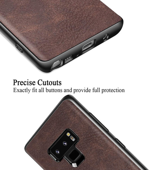 SALAWAT Compatible with Galaxy Note 9 Case Slim PU Leather Vintage Shockproof Phone Cover Lightweight Premium Soft TPU Bumper Hard PC Hybrid Prote...
