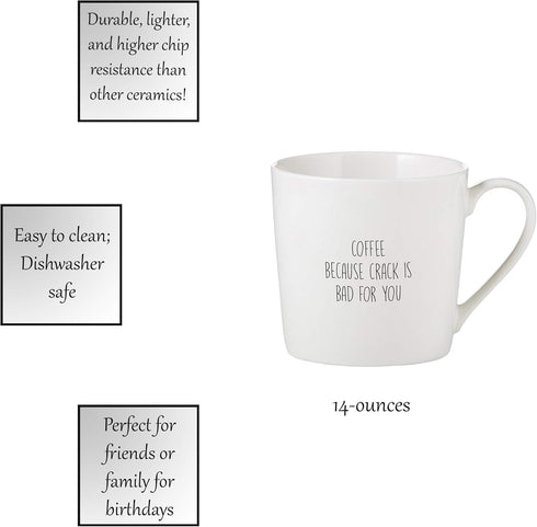 Santa Barbara Design Studio SIPS Drinkware Dishwasher & Microwave Safe Bone China Cafe Mug Coffee Cup, 14-Ounce, Coffee Because...