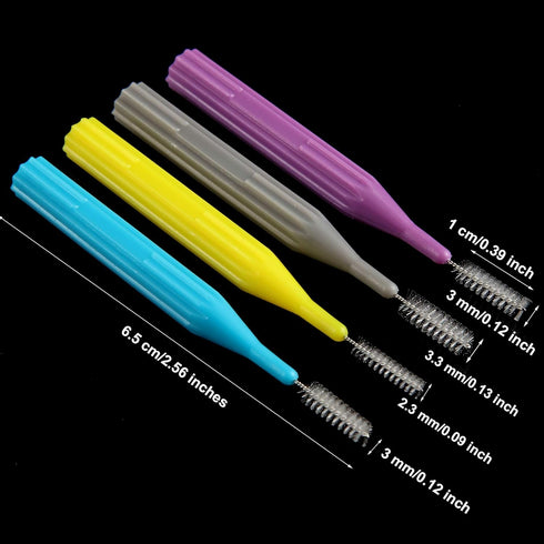 100 Pieces Braces Brush for Cleaner Interdental Brush Toothpick Dental Flossing Head Oral Hygiene Flosser Tooth Cleaning Tool (Light Blue, Yellow,...