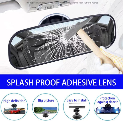 1 PC Rear View Mirror with Suction Cup, HD Car Rear View Mirror, ABS Adjustable Anti-glare Rear View Mirror for Most Cars SUVs Trucks Interior Mir...