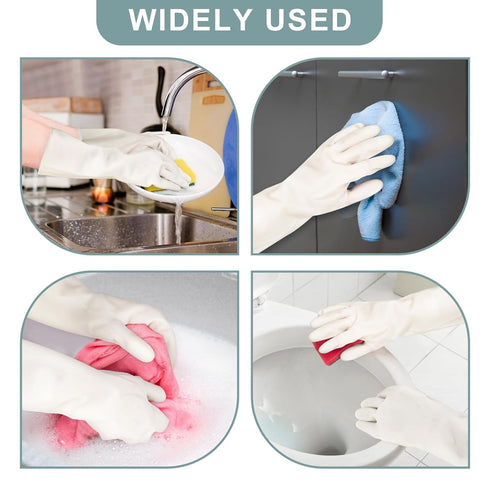 2Pair, 15IN, kitchen dishwashing gloves and household cleaning gloves, reusable, durable, latex free(Large)...