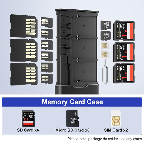 BUDI Pop-up Design Memory Card Case Crush & Shockproof Memory Card Wallet for Micro SD SDXC SDHC TF Cards and 6 SD Cards/Micro SDHC/Micro SDXC TF ...