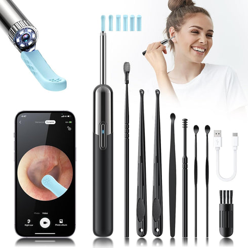 Ear Wax Removal - Wireless WiFi Rechargeable Ear Cleaner, Hassle-Free Instant Removes Ear Wax, 1080P HD Camera Lens & 8 Pcs Ear Set - Ear Cleaning...
