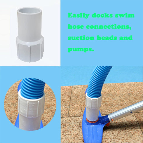2 Pack 1-1/2 Inch Pool Vacuum Hose Cuff Hose Threaded Cuff Repair Cracked Hose Ends - Connect Vacuum Head ,Pool Cleaning Tools Accessories Spiral-...