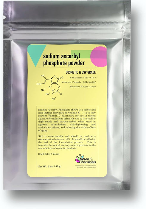 Sodium Ascorbyl Phosphate Sap Powder for Skin Care, Antioxidant Increase Skin Elasticity Stable Vitamin C Derivative Improve Skin Gloss, and in DI...