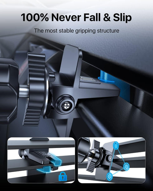 andobil Phone Holders for Your Car - Air Vent Phone Mount, Ultra-Stable Metal Clip with Anti-Shake & 360° Rotation, Universal Car Mount Fit iPhone...