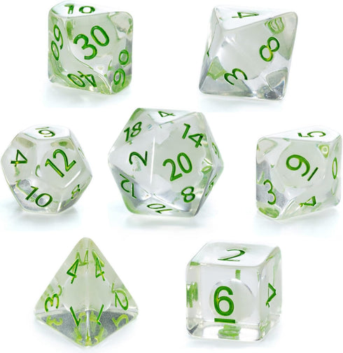 Gake Keeper Games & Dice: Firefly Dice - 7 Piece Resin Dice Set, Radiant Inclusion, Glow-in-The-Dark, Role Playing Games Accessory, RPG Dice...