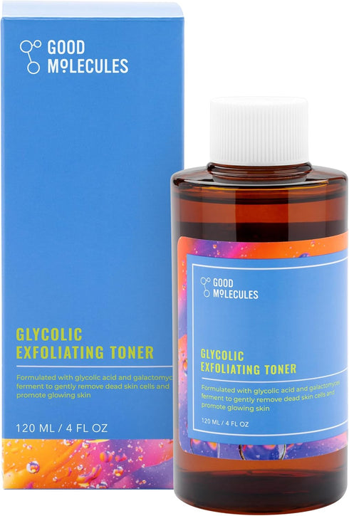 Good Molecules Glycolic Exfoliating Toner - Facial Toner and Exfoliant with Glycolic Acid, Hyaluronic Acid and Aloe to Moisturize - Skincare for F...