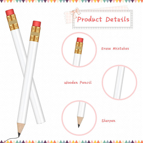 Outus 144 Pieces Golf Pencils, HB Half Pencils with Eraser, 3.5 Inch Baby Shower Pencils Mini Pencils for Kids Baby Shower Bridal Shower Golf Scho...