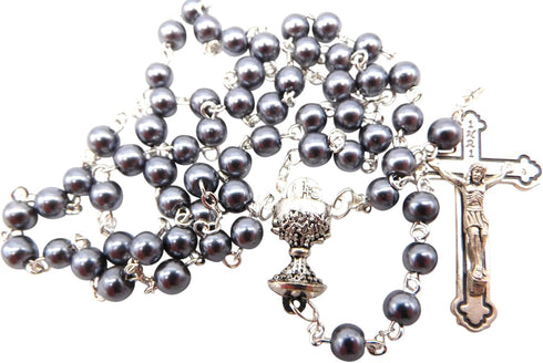 Westman Works First Holy Communion Rosary Beads with Metal Crucifix & Center for Boys or Girls...