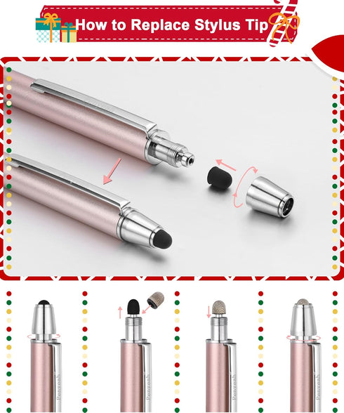 Penyeah Stylus Pen for Touchscreen, 3 Pack 0.16'' Fine Point Rubber Tip Stylus Pen for iPad iPhone Android Tablet Samsung Galaxy,Amazon Fire, Easy...