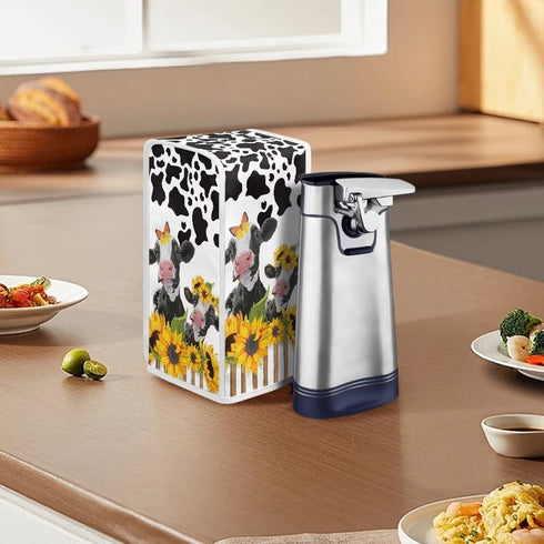 Cow Sunflower Print Can Openers Dust Cover Washable Electric Can Opener Covers Small Appliance Cover for Kitchen Home Decor Accessories...