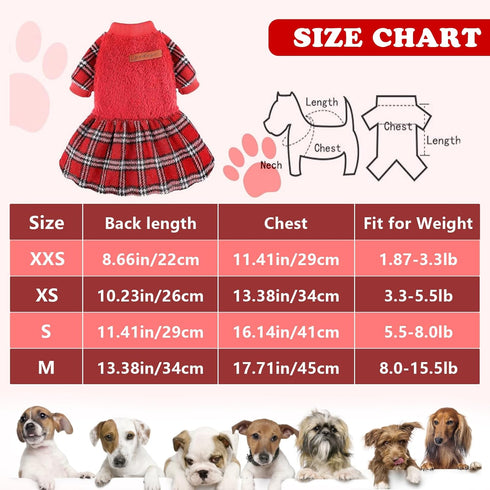Dog Dresses for Small Dogs Girl Boy Teacup Chihuahua Clothes Dog Holiday Sweater Dog Clothes for Small Dogs Girl Spring Puppy Dressse Doggie Cat A...