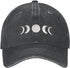Gothic Goth Crescent Moon Hat, Adjustable Embroidered Washed Baseball Cap for Men Women...