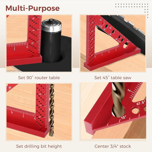 Small Carpenter Square Woodworking - Small Square Tool with Fixed Angle Pin and 0.9mm Mechanical Pencil - Precision Accurate Mini Carpenter Square...