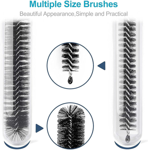 Straw Cleaner Brush Sets, 10 inch Long Tube and Bottle Cleaning Brushes, 10 PCS Professional Flexible Brushes for Cleaning Pipes, Keyboards, Glass...