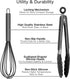 Country Kitchen Stainless Steel Silicone Tipped Kitchen Food BBQ and Cooking Tongs for Non Stick Cookware, BPA Fee, Stylish, Sturdy, Locking, Gril...