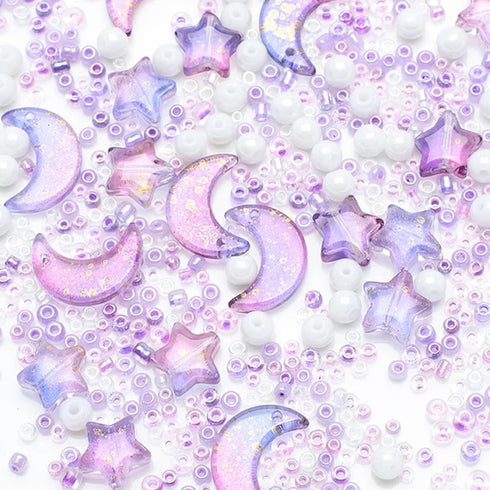 Mixed Star Moon Crystal Glass Beads Seedbeads Loose Round Pearl Beads for Jewelry Making Craft Bracelets Necklaces Earrings DIY Crafts Projects Pu...