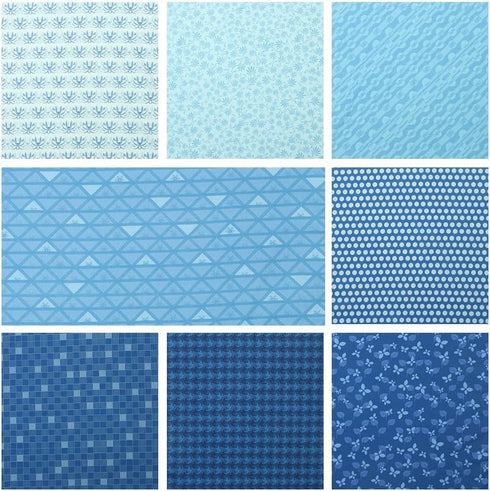 Chuanshui 8 PCS 21.6 x 18.5 inches (55 x 47 CM) 100% Cotton Craft Fabric Bundle for Patchwork 8 Different Pattern Pre-Cut Quilting Fabric Fat Quar...