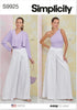 Simplicity Easy to Make Misses' Wide Leg Pants, Knit Shrug and One-Shoulder Top Sewing Pattern Packet, Design Code S9925, Sizes 16-18-20-22-24, Mu...