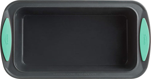 Trudeau Structure Loaf Pan Silicone Bakeware, 8.5" x 4.5", Mint/Black...