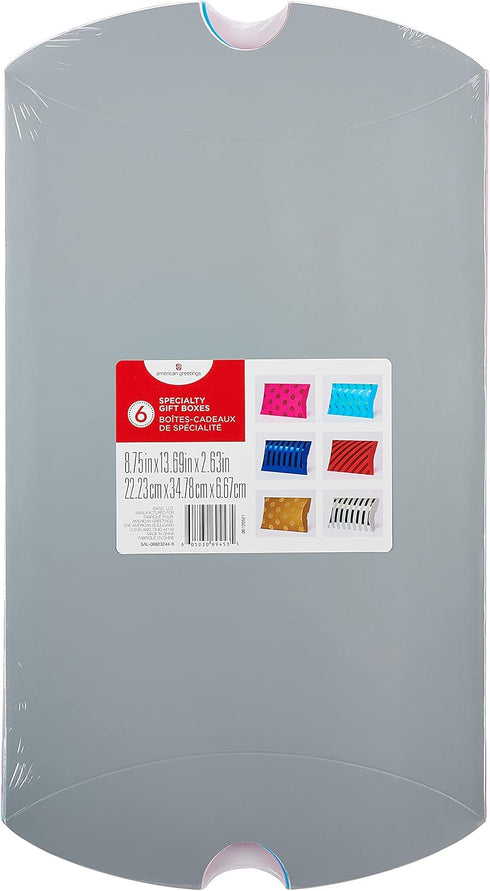 American Greetings Pillow Gift Boxes, Bright Multicolored Polka Dots and Stripes (6 Boxes)...