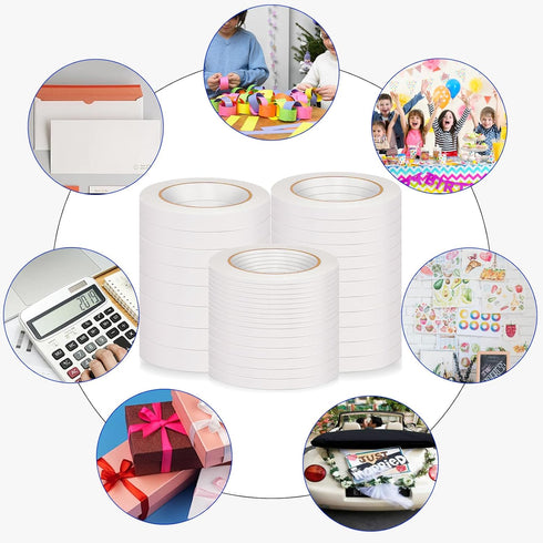 36 Rolls Double Sided Tape for Crafts Scrapbooking Multi-Purpose and Multi-Size Tape for Arts,Photography, Gift Boxes, Card Making, Paper Backing,...