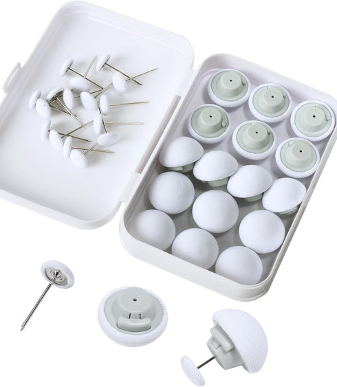 Duvet Pin Duvet Clips 16 Sets,Duvet Button Fasteners with Soft Fabric Material for Quilt, Cushions, Curtains(White)...