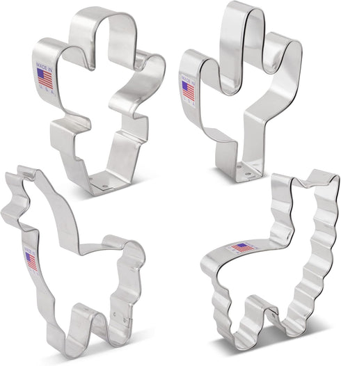 Ann Clark Cookie Cutters Llama and Cactus Cookie Cutters 4-Pc Set Made in USA...