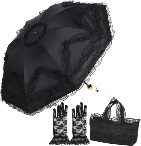 Princess Lace Ultraviolet-Proof Folding Umbrella Anti-uv Dome Parasol...