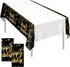Ruisita 2 Pack Black Gold Table Cloth Cover Happy Birthday Tablecloth Party Tablecloths Rectangular Table Cloth Cover for Indoor or Outdoor Partie...