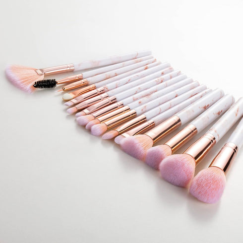 16PCs Marble Makeup Brushes Set Premium Synthetic Face Eye Lip Make Up Brush Kits for Foundation, Powder,Eyeshadow,Eyebrow,Eyelash,Eyeliner,Blendi...