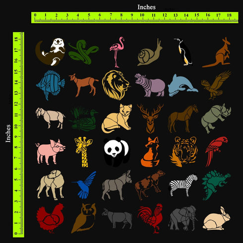 CrafTreat 36 Pieces Animal Stencil, Stencils for Painting on Wood, Elegant Stencils for Crafts, DIY Painting Stencils for Canvas, Reusable Stencil...
