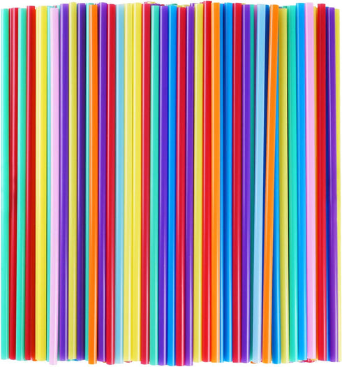 300 Pcs Colorful Plastic Long Disposable Drinking Straws. (0.23''diameter and 10.2"long)...