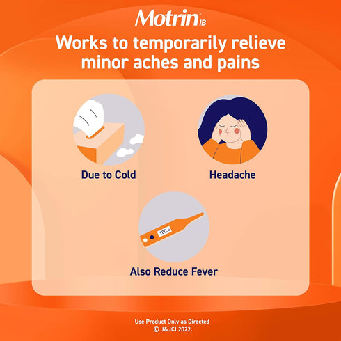 Motrin IB, Ibuprofen 200mg Tablets, Pain Reliever & Fever Reducer for Muscular Aches, Headache, Backache, Menstrual Cramps & Minor Arthritis Pain,...