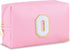 Initial Makeup Bag Personalized Preppy Travel Small Cosmetic Bag Cute PU Pink Chenille Letter Makeup Pouch for Purse Waterproof Zippered Toiletry ...