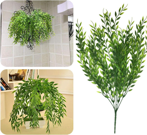 CATTREE Artificial Weeping Willow, Plastic Plants Greenery Leaves Fake Hanging Vine Faux Ivy Garland UV Resistant for Indoor Outdoor Garden Basket...