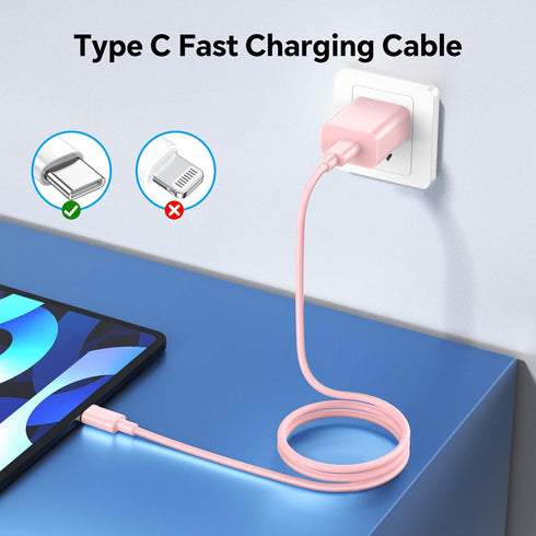 for iPhone USB C Charger Fast Charging, 3Pack 20W USB C Charger Block with 60W USB C to C Cable 6FT, USB C Charger Cord Compatible with iPhone 15 ...