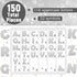 150 PCS Large 7" Font Silver Letters and Punctuation Set Glitter Bulletin Board Poster Alphabet Cutout for Classroom School Display A Great Helper...