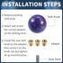 Round Ball Shift Knob, 5.4cm Universal for Automatic and Manual Vehicle Gear Shifter Knob with 3 Adapter Acrylic Purple, 1 Set...