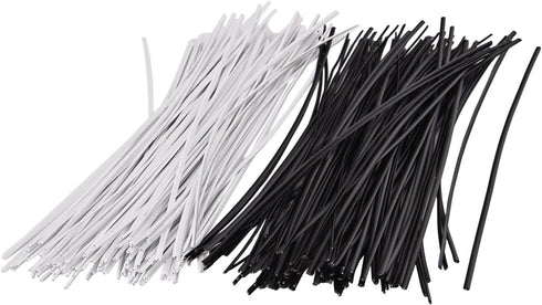 200 Piece Metallic Twist Cable Cord Wire Ties Reusable Fastening (6 Inch, Black and White)...