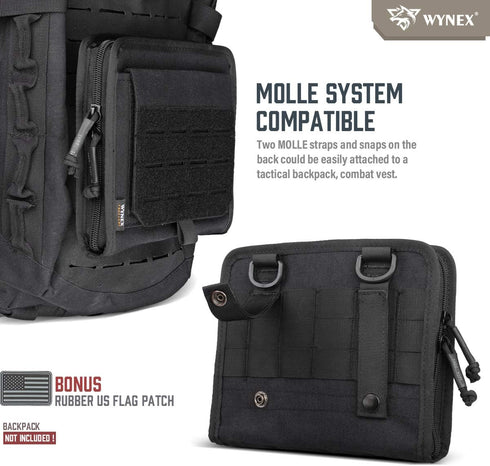 WYNEX Tactical Folding Admin Pouch, Molle Tool Bag of Laser-Cut Design, Utility Organizer EDC Medical Bag Modular Pouches Tactical Attachment Wais...