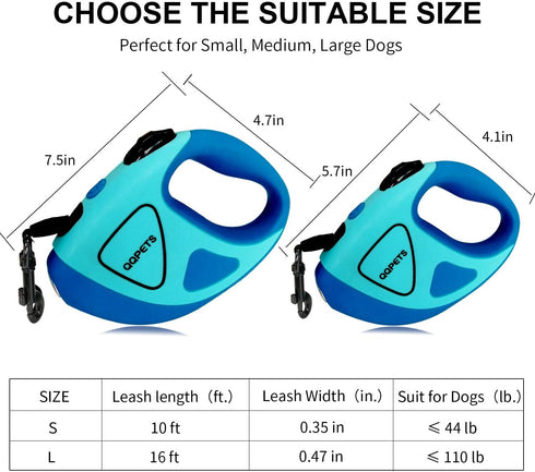 Retractable Dog Leash with LED Flashlight, 16 ft Dog Safety Walking Leashes for Small Medium Large Dogs up to 110 lbs,Tangle Free, Anti-Slip Comfo...
