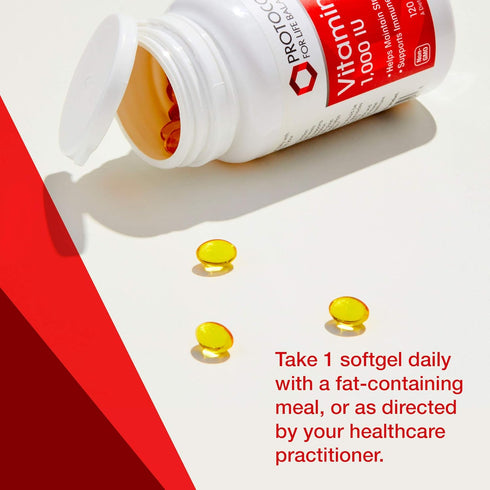 Protocol Vitamin D3 1,000 IU - Bone & Teeth Support* - Dietary Supplement for Immunity & Bone Mineralization* - Non-GMO, Halal, Keto-Friendly - 12...