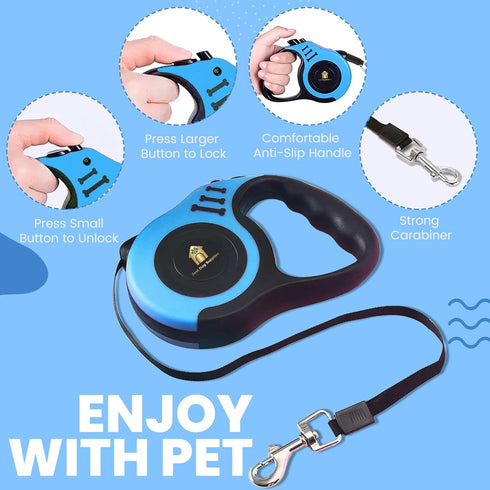 Best Dog Supplies Retractable Automatic Telescopic Tractor Dog Tape, Pet Tape 10/16 FT Durable and Convenient Leash Comfortable Anti-Slip Handle f...