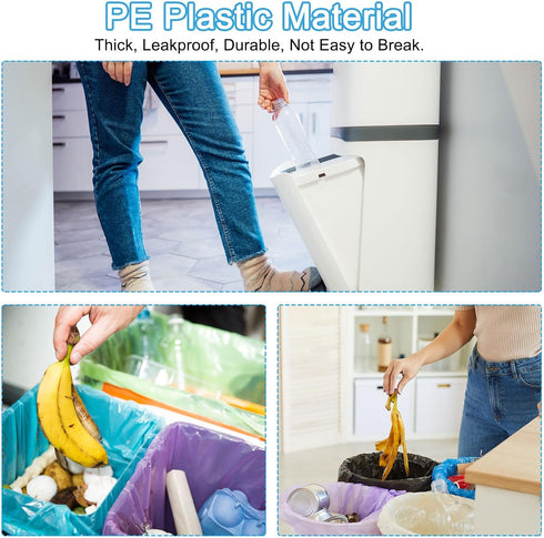 PATIKIL 4 Gallon Trash Bags, 5 Rolls / 100 Counts Thicken Rubbish Bags Portable Small Garbage Bags for Office Bedroom Kitchen, Pink...