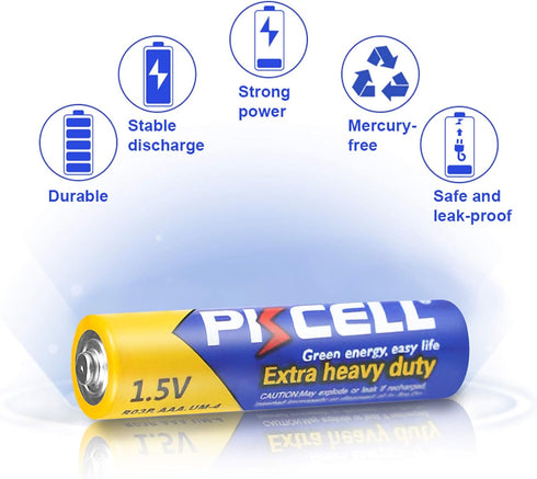 PKCELL AAA Batteries,3A R03P UM4 Battery,1.5V AM4 AAA Carbon Zinc Single Use Triple A Batteries for LED Candles Clock Remote Controls Flashlights ...