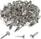 100 Pcs Brass Paper Fasteners, 8x17mm Plated Mini Brads for Scrapbooking Crafts DIY Projects (Silver)...