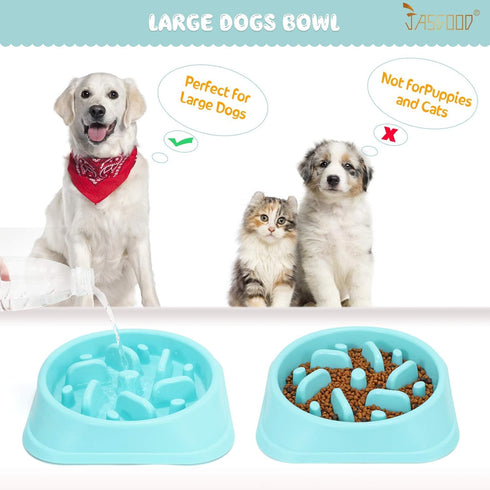 JASGOOD Slow Feeder Large Dog Bowls Slow Eating Pet Bowl Eco-Friendly Non-Toxic Preventing Choking Healthy Design Bowl for Large Dog Pet Stop Bloa...